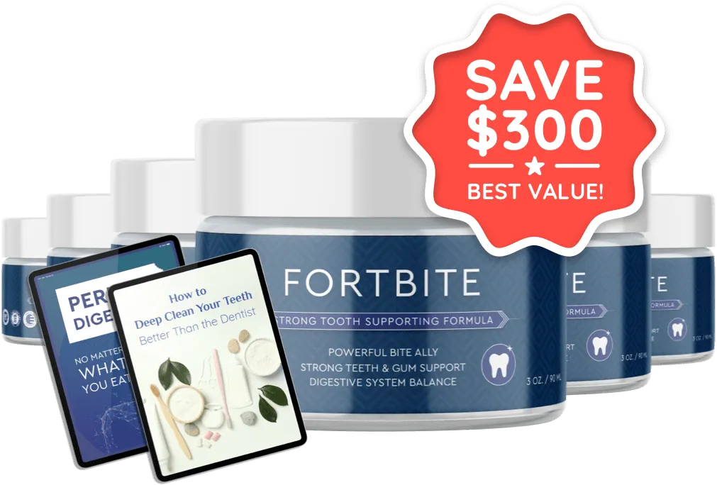 FortBite 6 jar bundle - maximum savings on mineral tooth powder